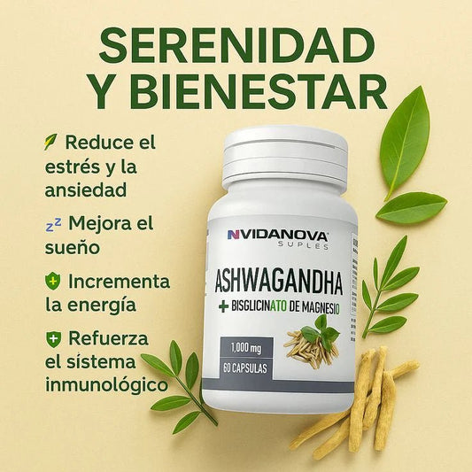 ASHWAGANDHA + MAGNESIO 1000mg 60 CAPS - kira.cl